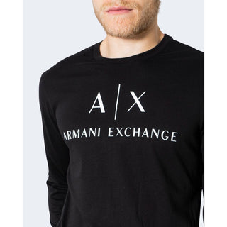 Armani Exchange Черен памук с дълъг ръкав