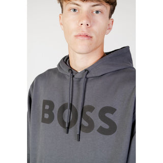 Hugo Boss Gray Cotton Hoody
