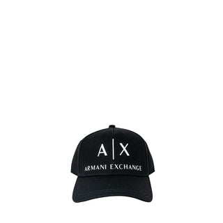 Armani Exchange Black Cotton Caps Baseball Hat