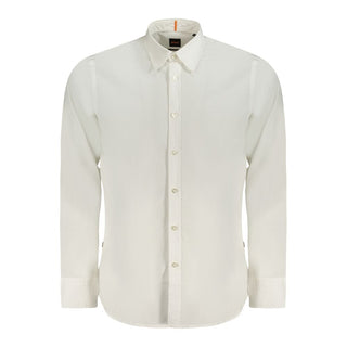 Hugo Boss White Cotton Men Shirt