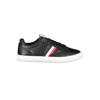 Tommy Hilfiger Black Leather Men Sneaker