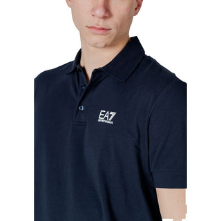 EA7 Emporio Armani Blue Cotton Polo Shirt